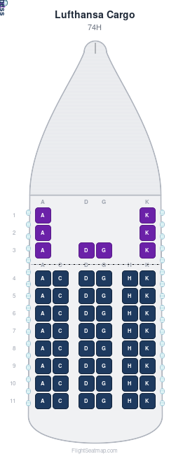 Lufthansa Cargo  seat map layout for flight LH403 from EWR to FRA