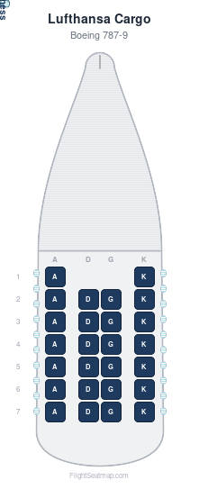 Lufthansa Cargo  seat map layout for flight LH468 from FRA to AUS