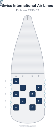 Swiss International Air Lines Embraer E190-E2 seat map layout for flight LX1674 from ZRH to FLR