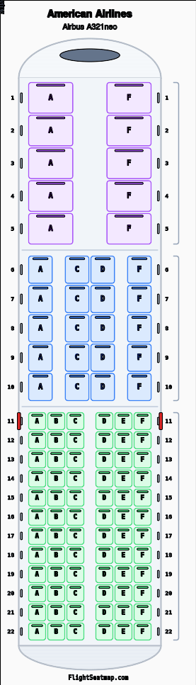 American A321neo Seat Map Best Seats