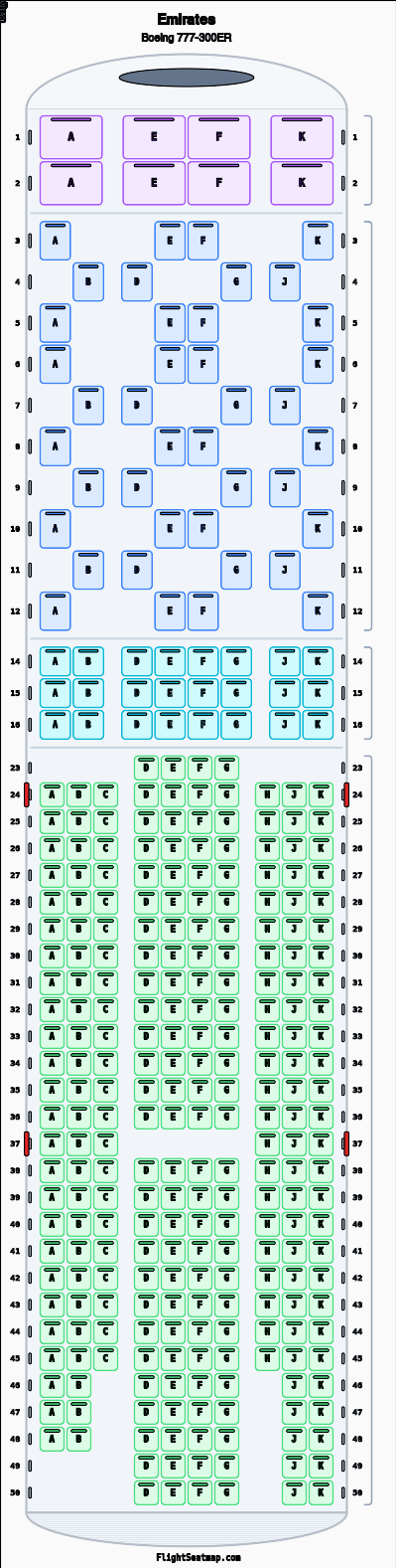 Emirates 777-300ER Seat Map Best Seats