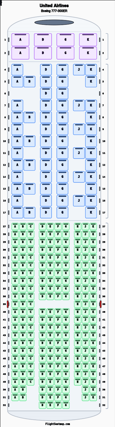 United 777-300ER Seat Map Best Seats