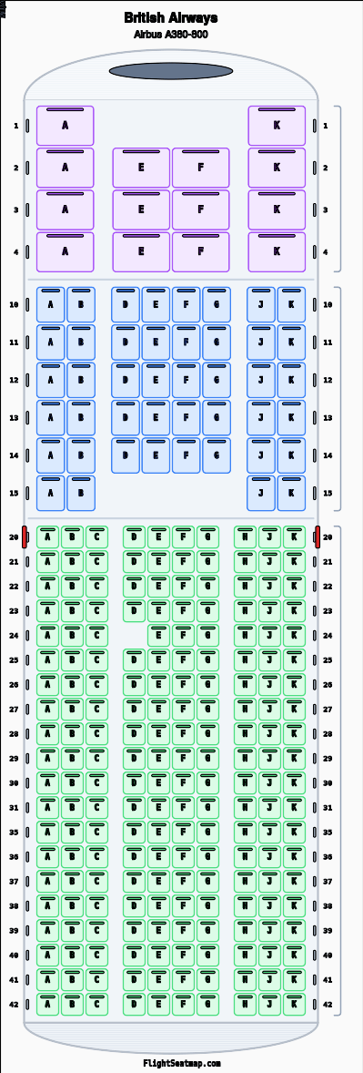 British Airways A380 Seat Map Best Seats